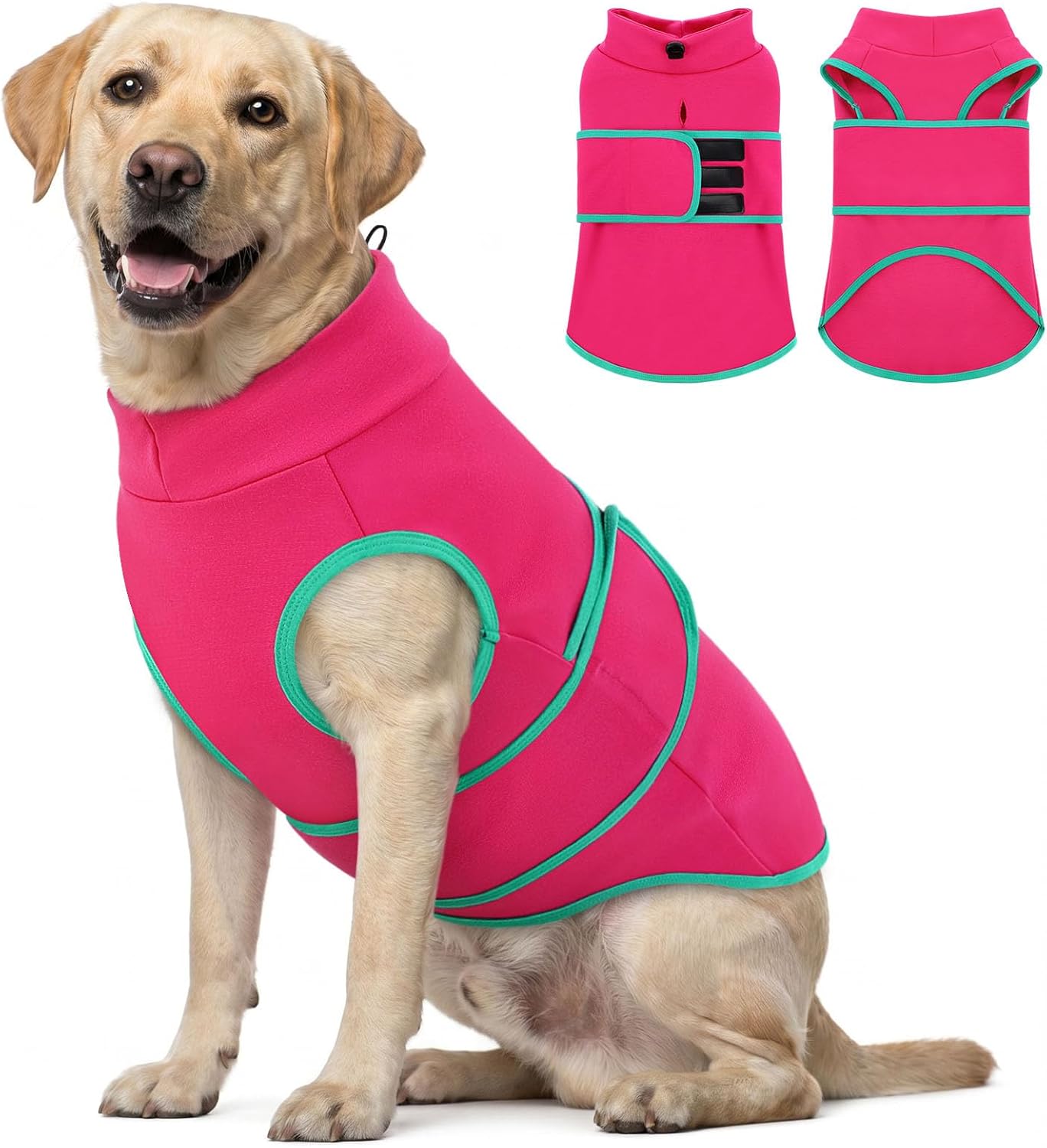 Queenmore Dog Anxiety Vest,Breathable Dogs Stress and Anxiety Relief Jacket,Lightweight Calming Shirt for Dogs,Dog Anxiety Hoodie Calming Care for Separation,Thunder,Vet Visits,Rosered,M - Image 11