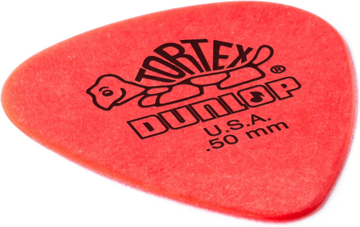 The complete 72 piece player pack bundle of Jim Dunlop Tortex red 0.50mm guitar picks.