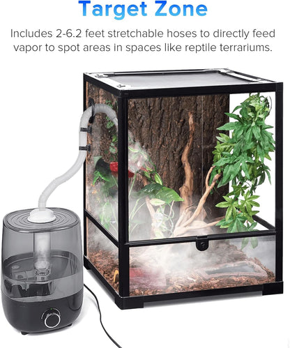 Complete package accessories of the AUAAQ terrarium humidifier including hygrometer and suction cups.