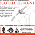 EzyDog pet seat belt attachment showing nylon webbing detail