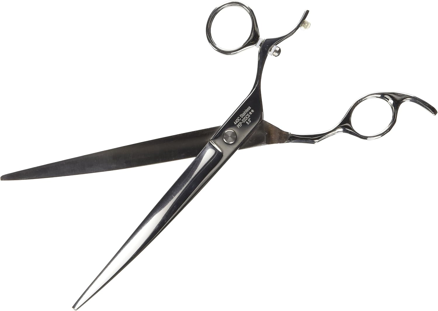 ShearsDirect Japanese 440C Stainless Steel Curved Shear with Swivel Off Set Handle Design, 8-Inch - Image 3
