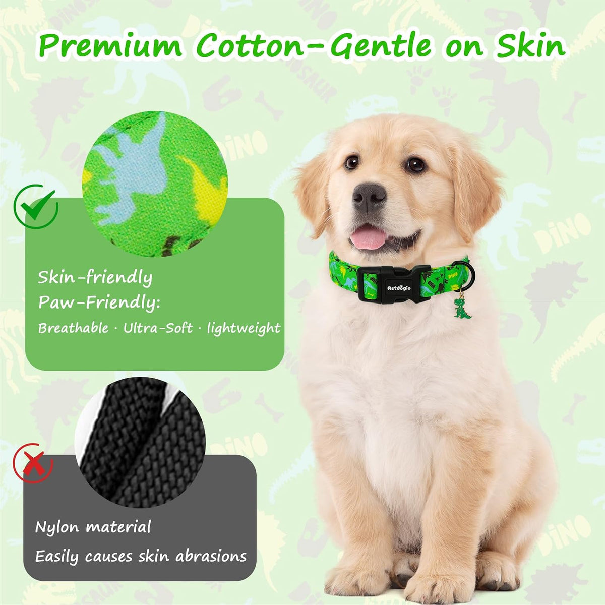 Stylish green dinosaur themed pet fashion accessory