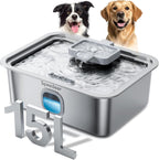 Speedeer 15L stainless steel dog water fountain front view
