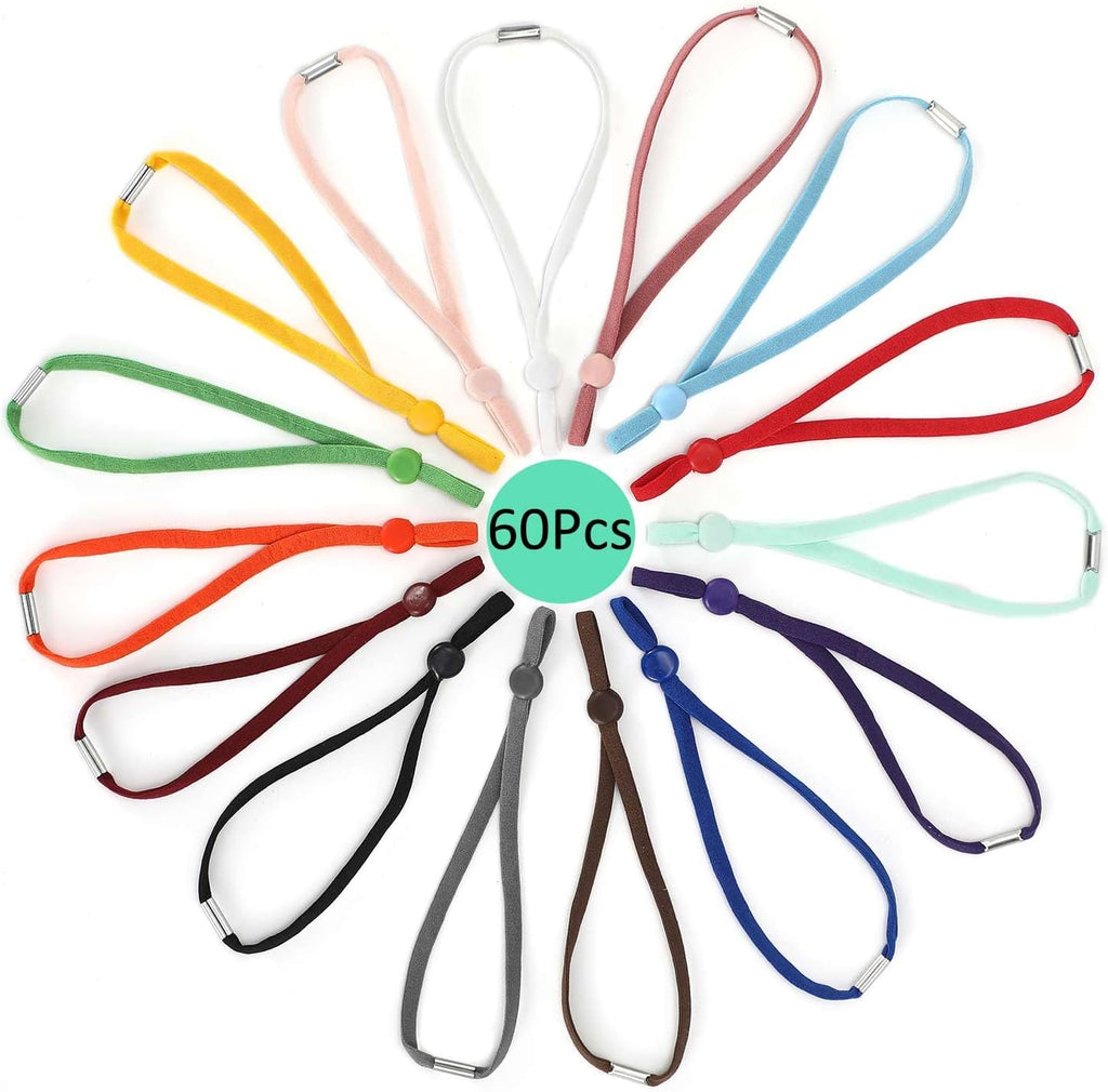 HOLLOSPORT stretchy whelping collars sixty pieces pack front view showing fifteen assorted colors for newborn pet identification.