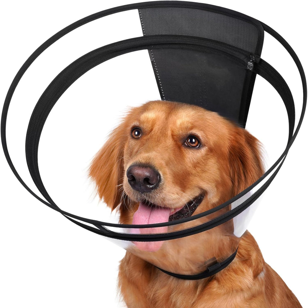 Didopet transparent dog cone recovery collar front view premium post surgery pet care