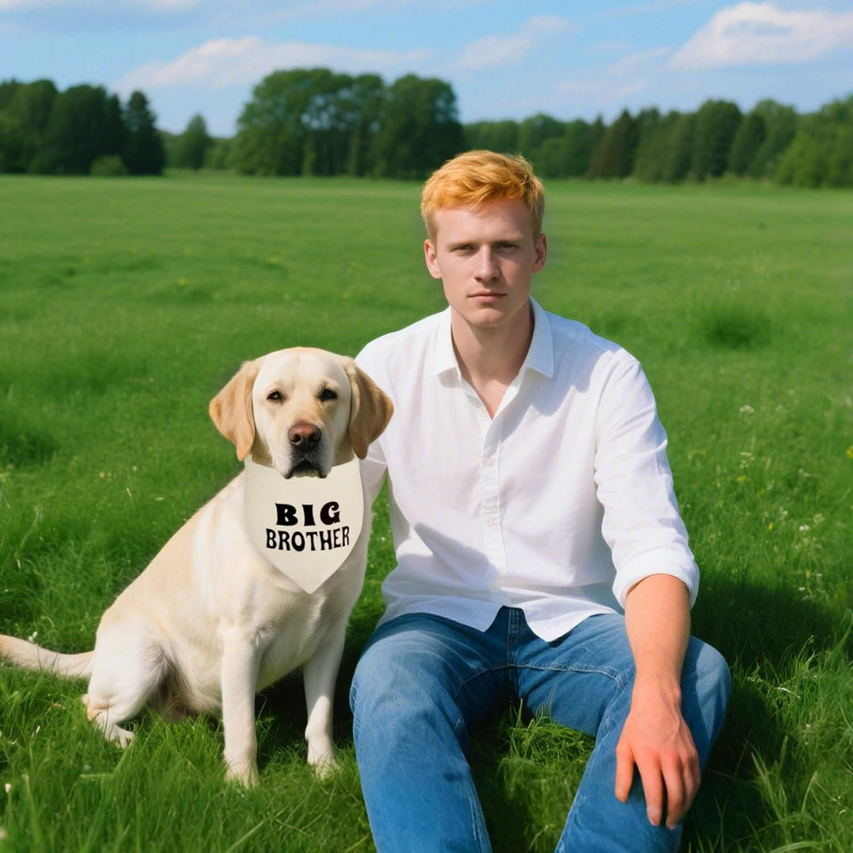 Agroon premium polyester pet scarf showing the alternative printed side