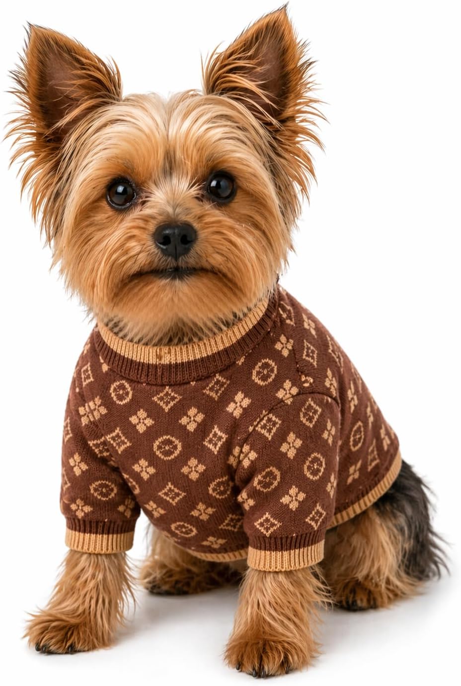 Everything Chic soft knit cozy pet outfit back view detailing length