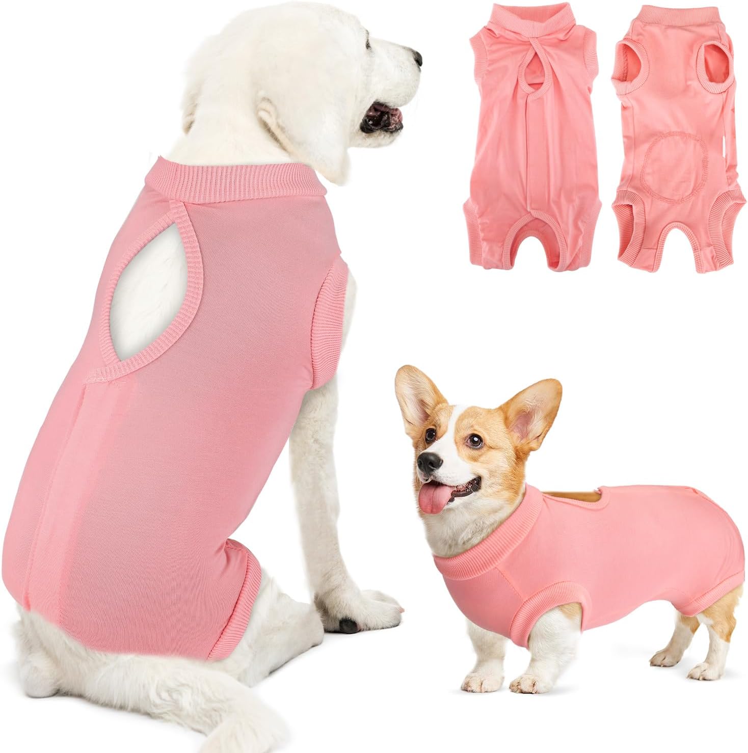 Lukovee Recovery Suit for Dogs, Onesie Surgery Recovery Suit for Female Male Dogs, Abdominal Wounds Cone E-Collar Alternative Prevent Licking Spay Recovery Suit (Grey,Medium) - Image 9