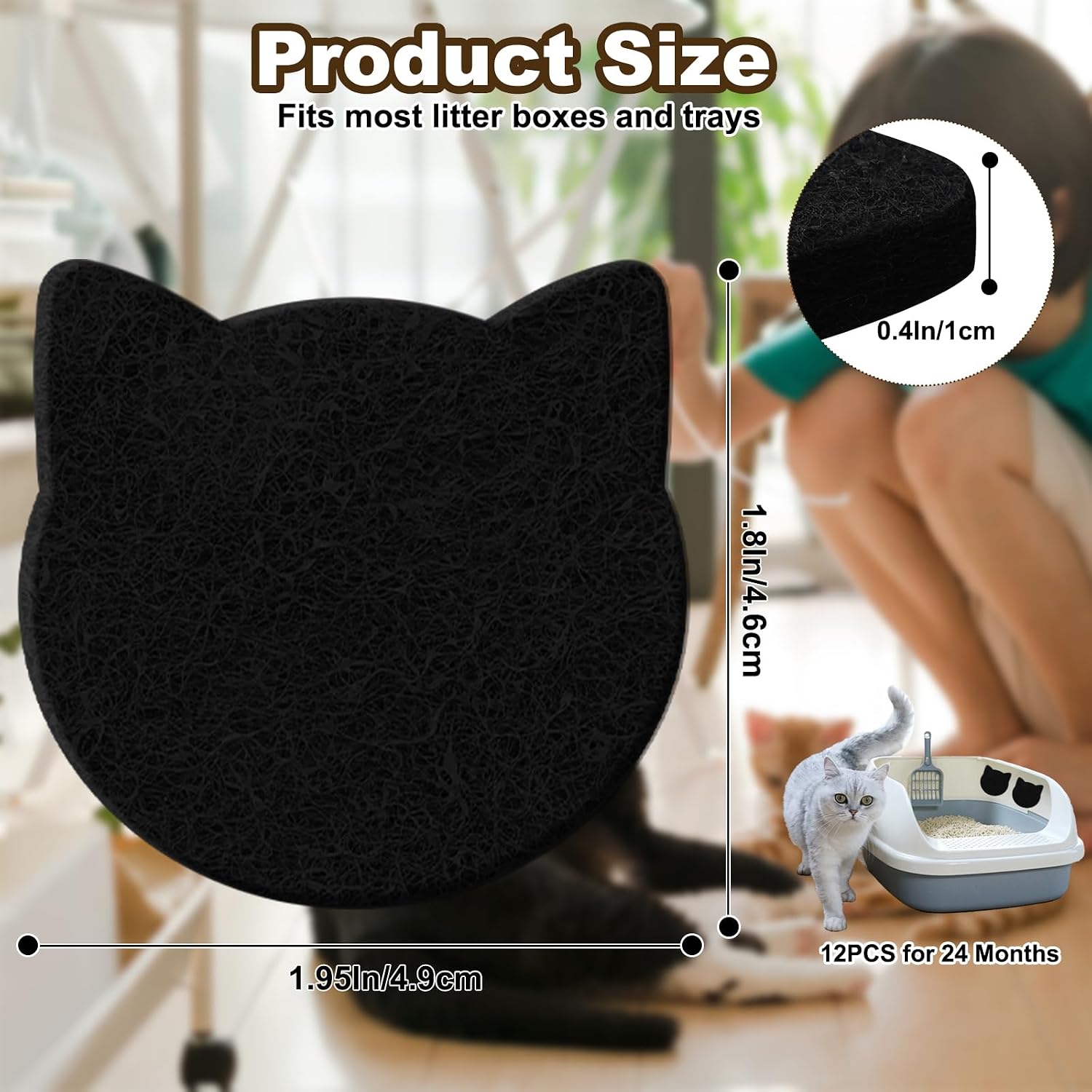 Eco friendly non toxic pet litter box accessory being applied to the inside of a hooded litter pan lid