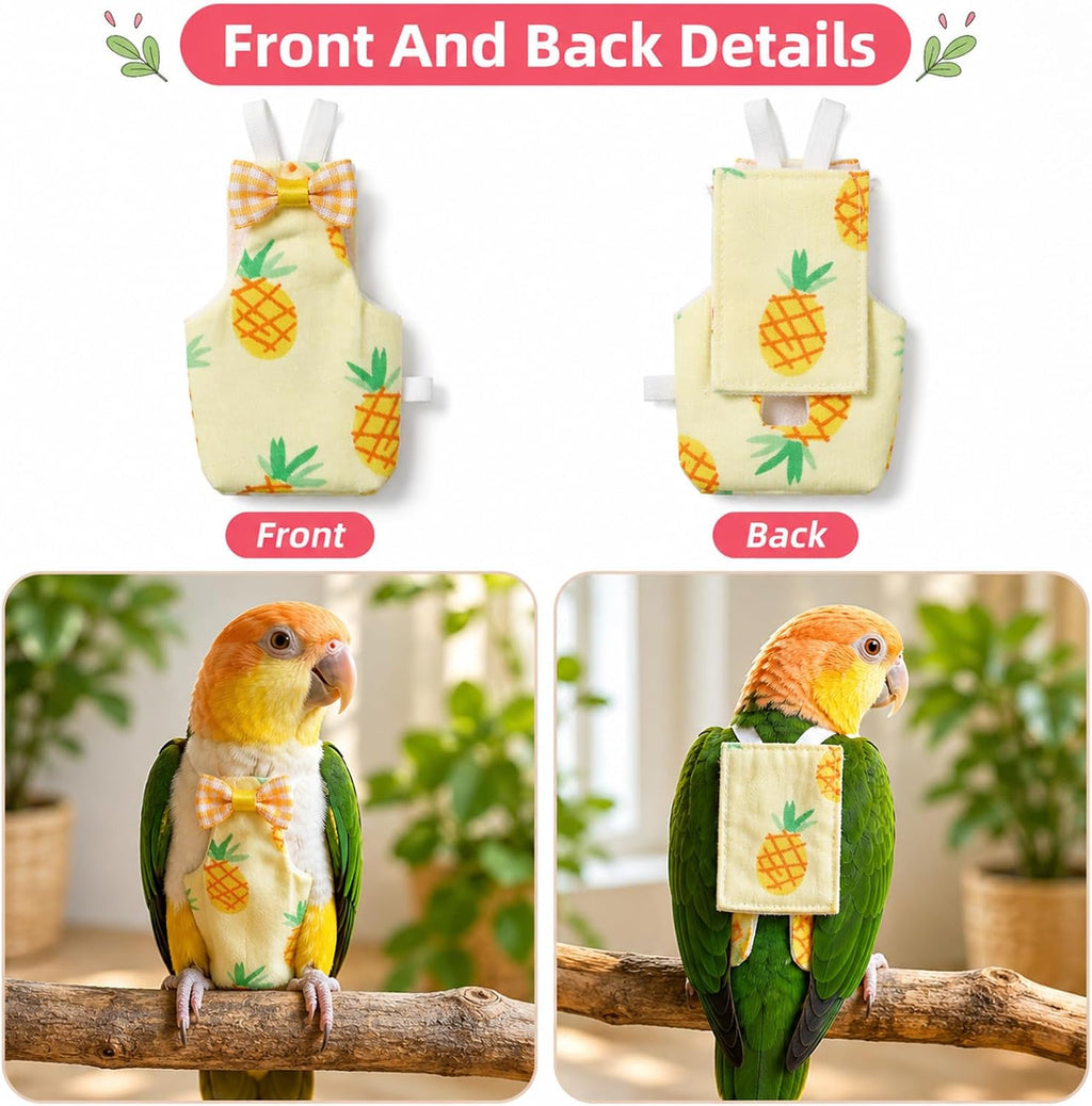 6 Pcs Bird Diaper, Reusable Chicken Diapers, Parrot Diaper Flight Suit with Waterproof Inner - Cute Pet Bird Diapers for Cockatiel Budgie Canary Lovebird - Image 6