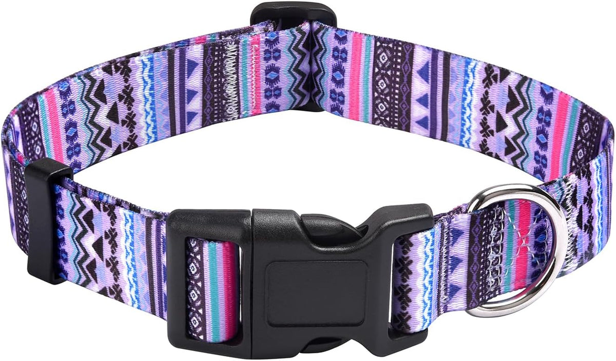 Mihqy Dog Collar with Bohemia Floral Tribal Geometric Patterns - Soft Ethnic Style Collar Adjustable for Small Medium Large Dogs(Floral Pink,M) - Image 15