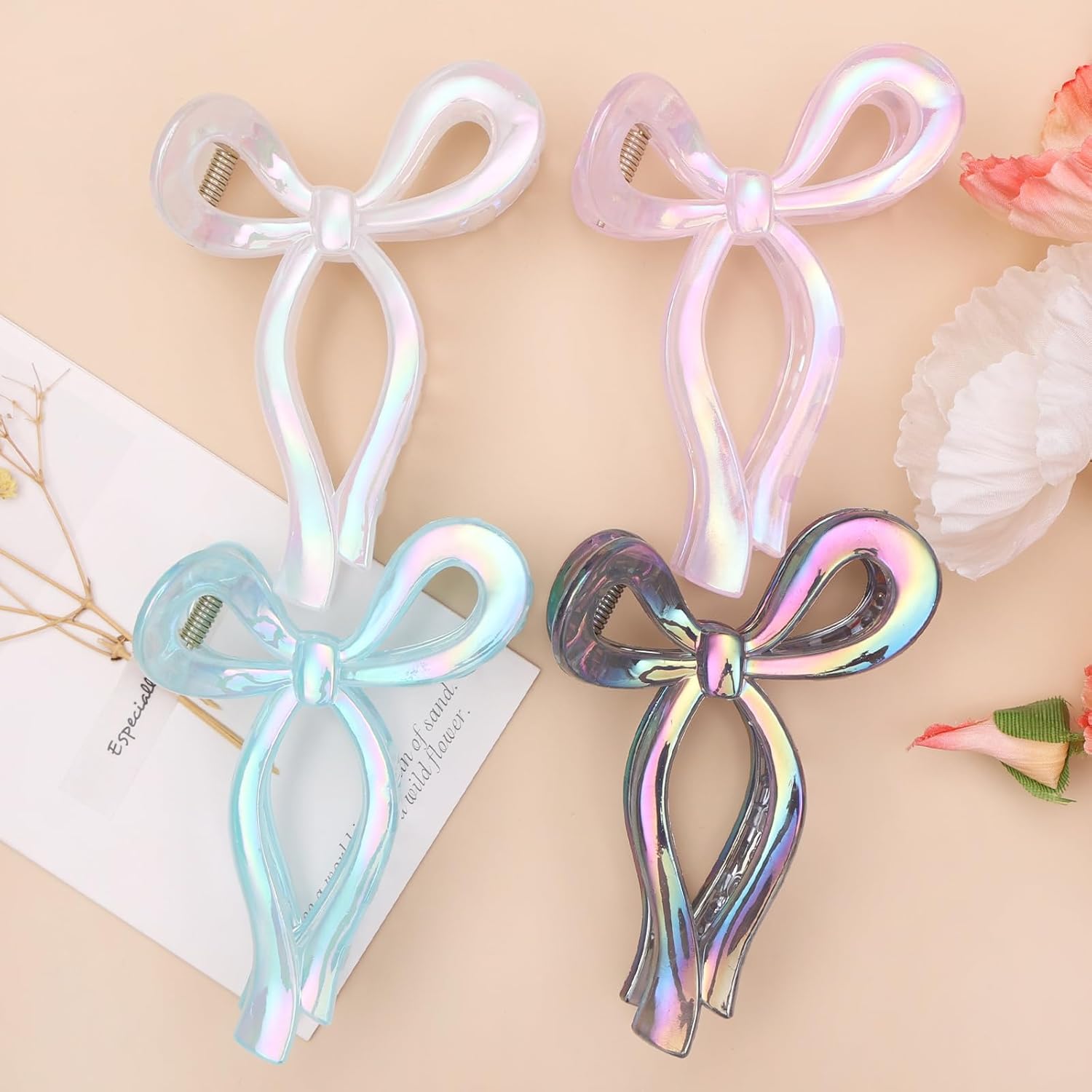 Generic bow hair clips front view for styling