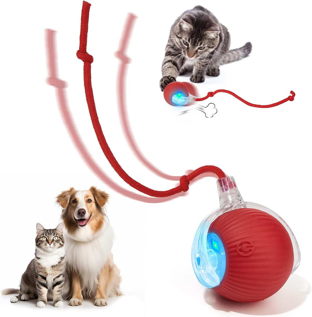 Utroni interactive smart rolling pet ball front view