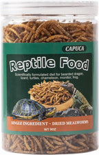 Tropical fish feeding on natural freeze dried jumbo shrimp flakes