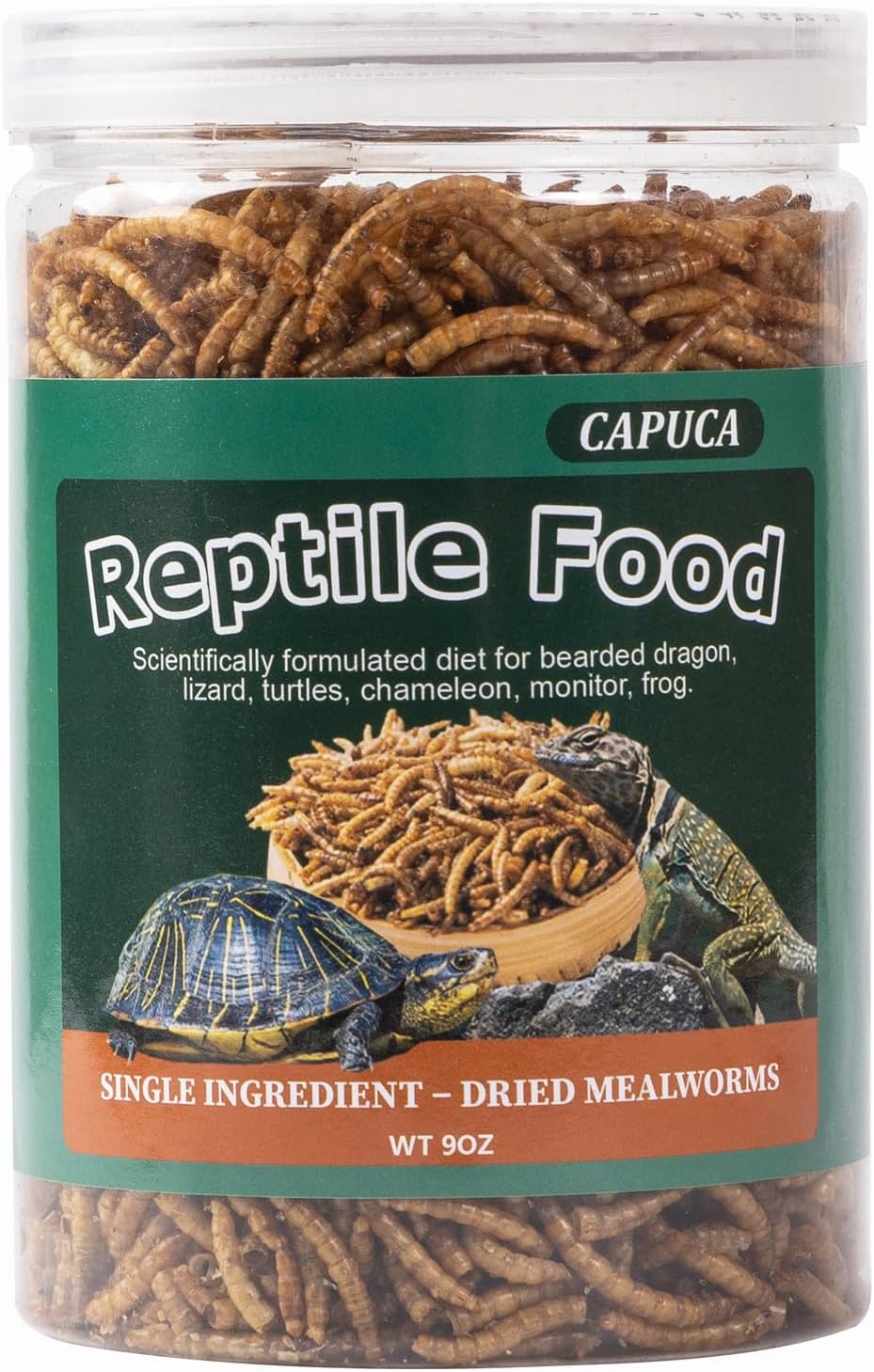 Tropical fish feeding on natural freeze dried jumbo shrimp flakes