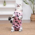 U shaped rear design on cat recovery onesie for bathroom breaks