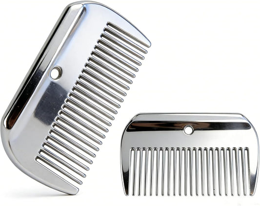 Close up of Zswinatw metal grooming comb showing bristle detail