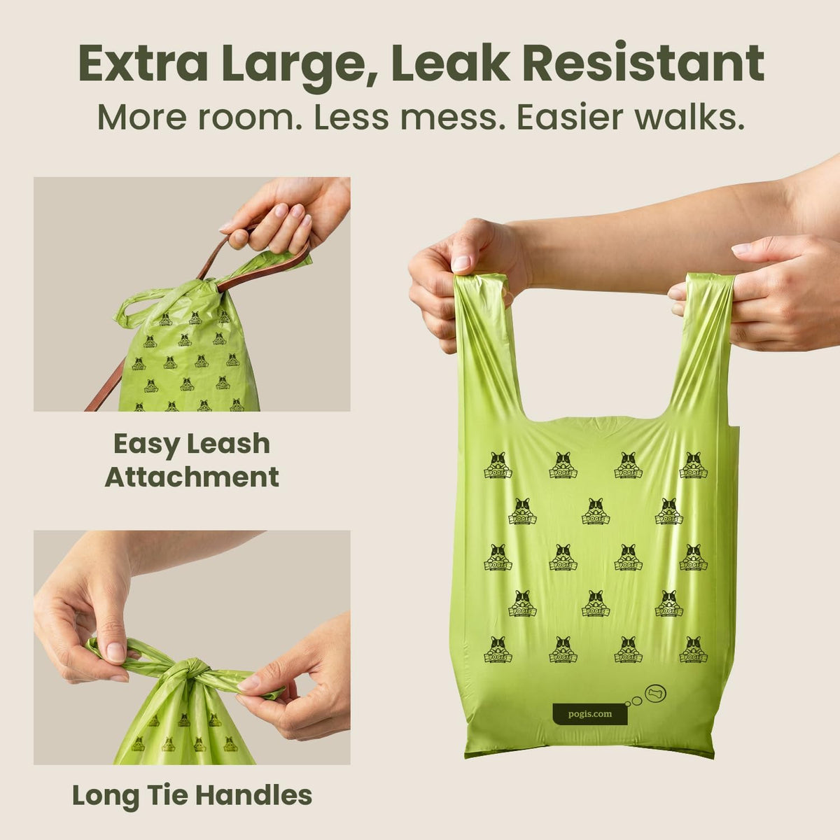 Extra thick leak proof large pet waste bags box