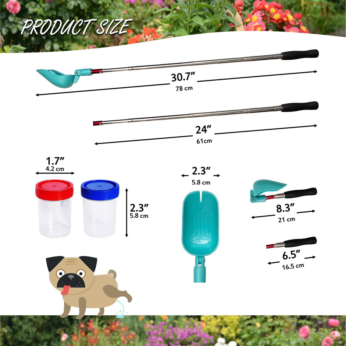 QMARK cat pee stick for veterinary supplies with adjustable metal handle