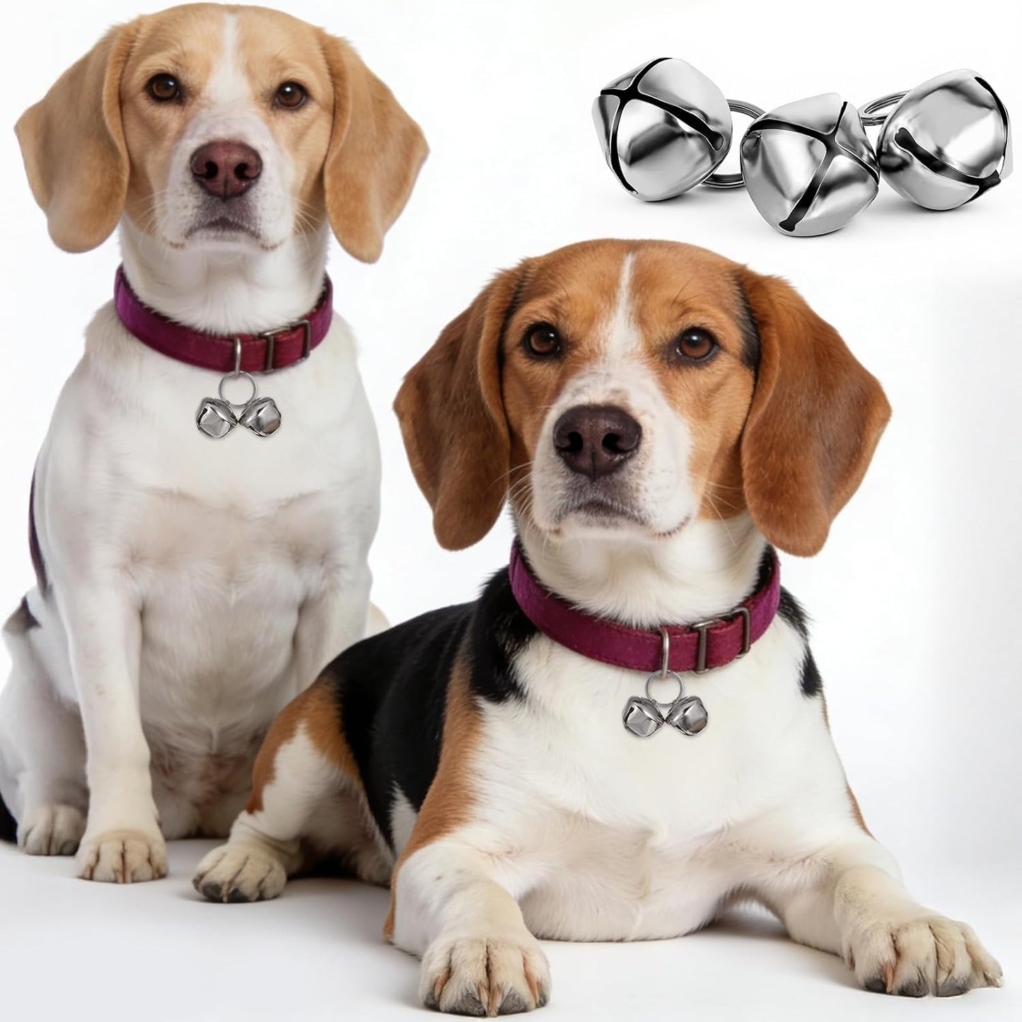 Close up of Qpets durable wildlife bells for tracking dogs and cats.