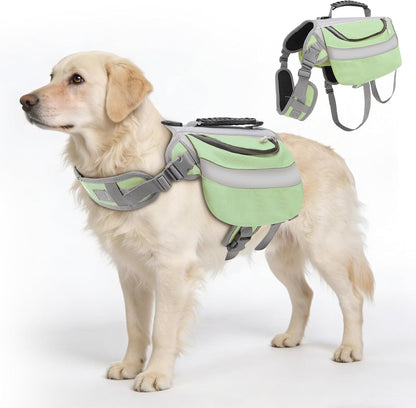 Rosvola dog vest harness backpack front view on an active dog breed