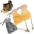 Hemoton Interactive Catnip Cat Toys front view of the three pieces plush set for indoor kitten exercise.