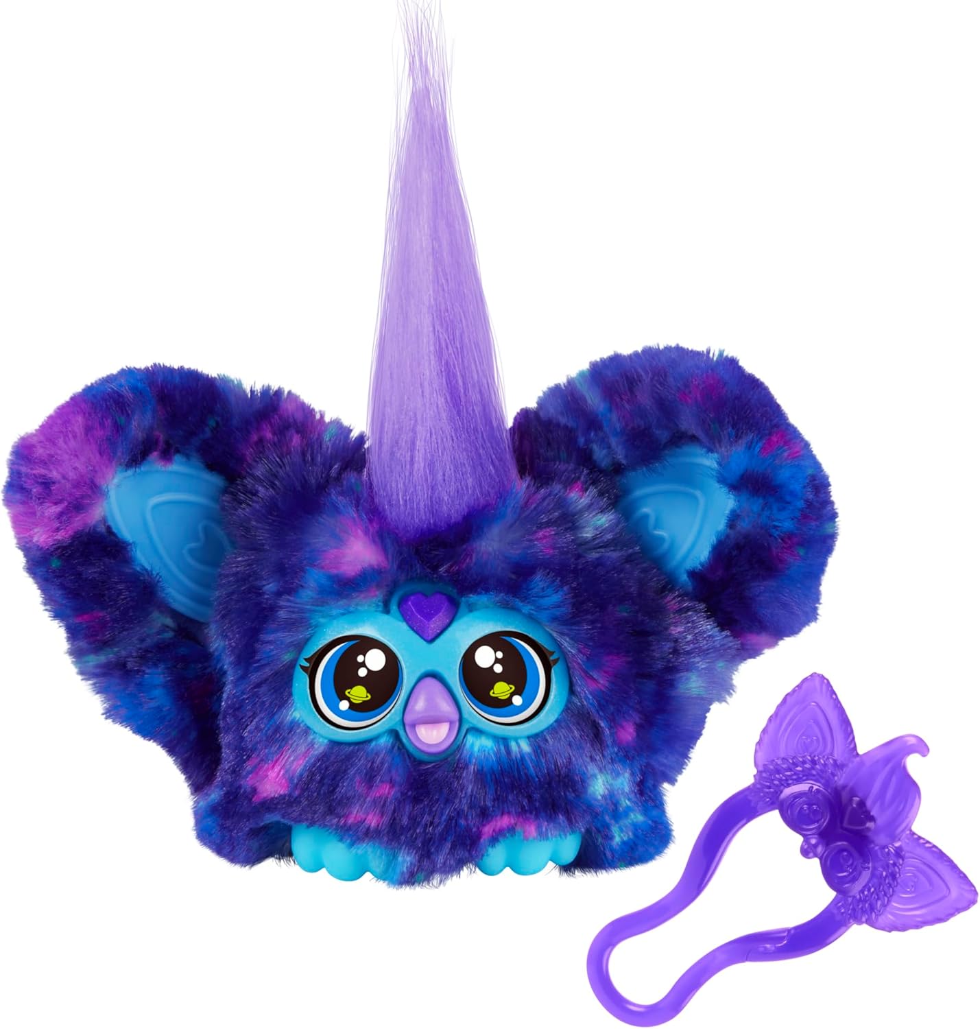 Furby Furblets Star-Lee Mini Friend, 45+ Sounds, Galaxy Music, Speaks Only Furbish, Electronic Plush Toys, Interactive Pets, Dark Blue, Back to School Gifts, Ages 6+ - Image 1