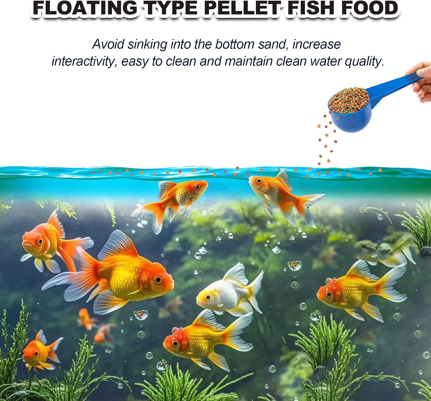 Yizeril premium floating aquarium pellets for goldfish color boost