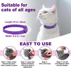 Demonstration of the waterproof feline calming collar being adjusted on a cat's neck.