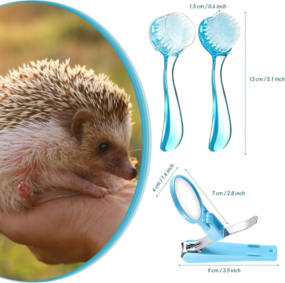 Mudder small animal bath brush and magnifying clipper set scaled for pocket pets