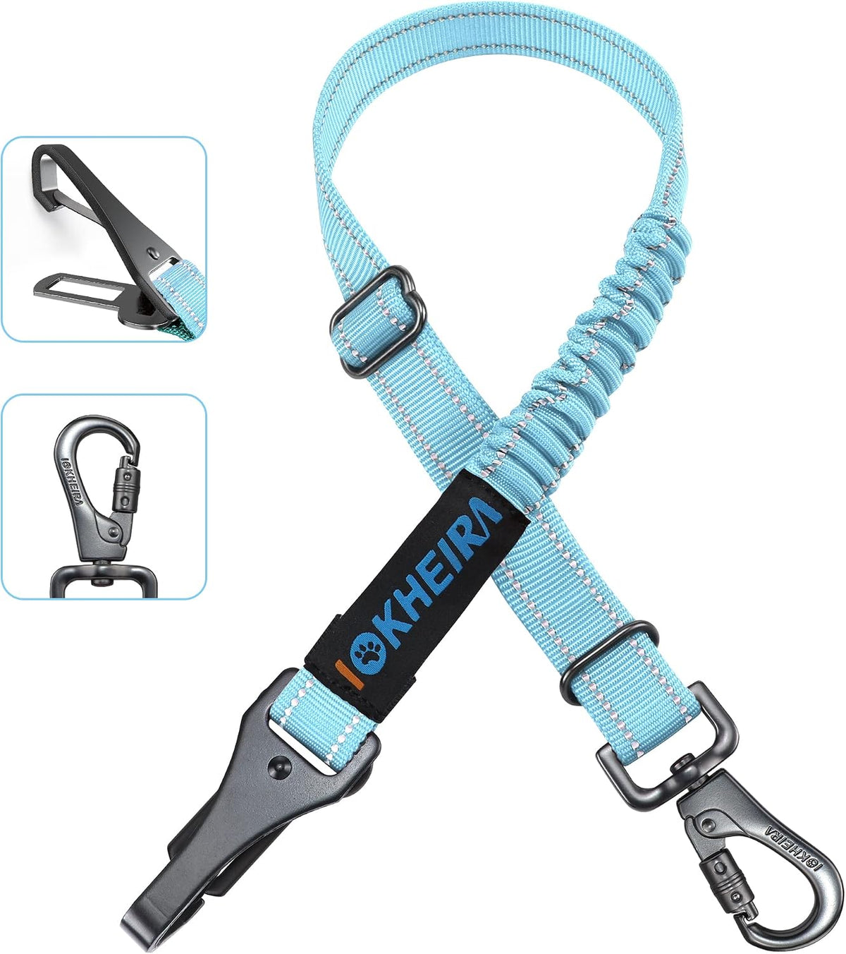 Iokheira dog seat belt length adjustment mechanism