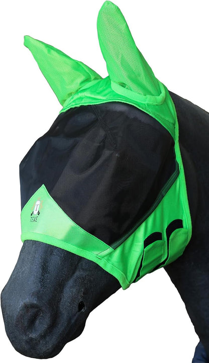 T TEKE Fine Mesh Horse Fly Mask w/Ears, UV Blocking 3D Eye Visor with Extra Fleece Cushioned Forehead, Protection from Insect Pests - Image 14