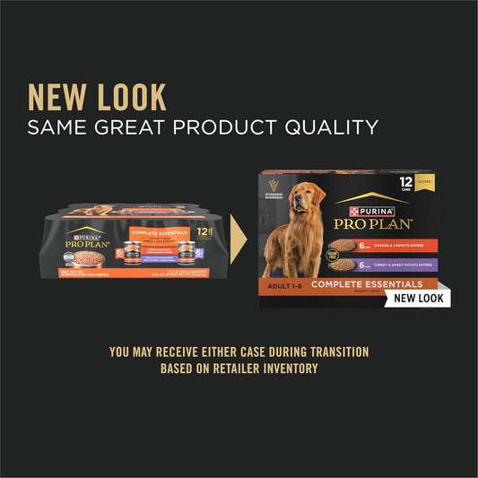 Purina Pro Plan chicken and carrots entree thirteen ounce can side view