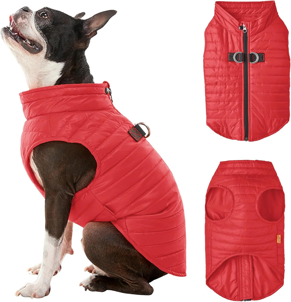 Gooby pet apparel zipped up showing the pain free zipper guard