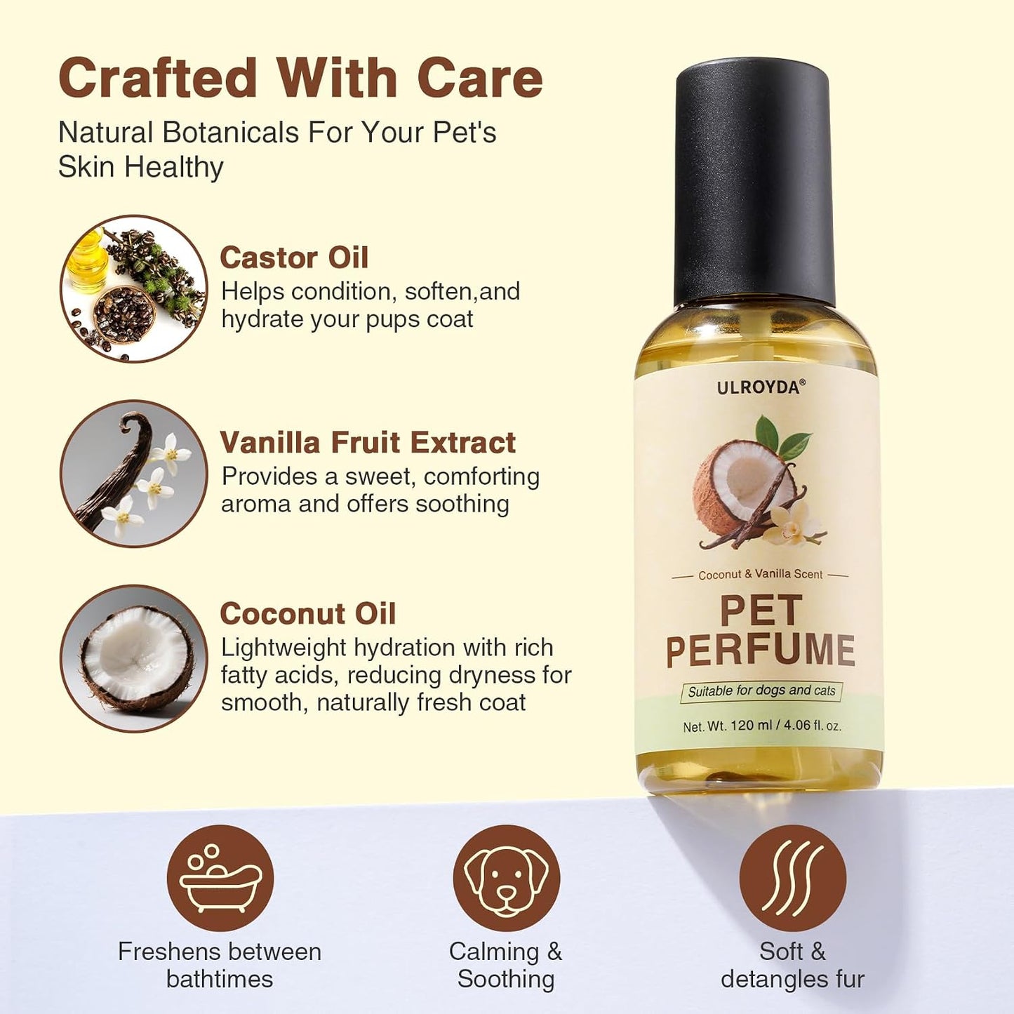 Ulroyda alcohol free deodorizing spray for dogs and cats