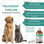 Authentic Petcci liquid treatment targeting tapeworm roundworm and hookworm in cats