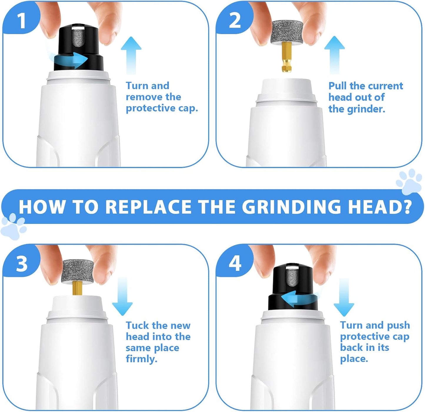 Harhana grinding head attached to an electric nail tool