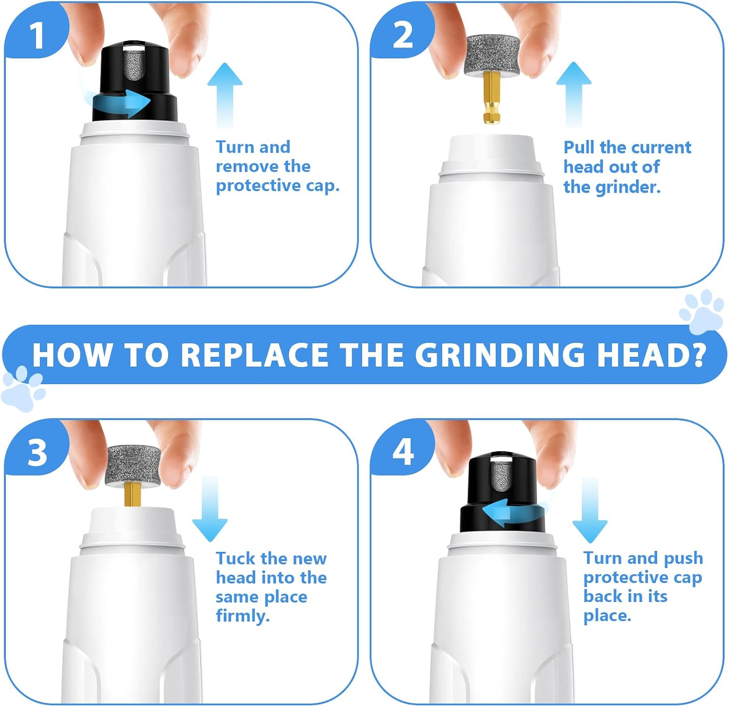 Harhana grinding head attached to an electric nail tool