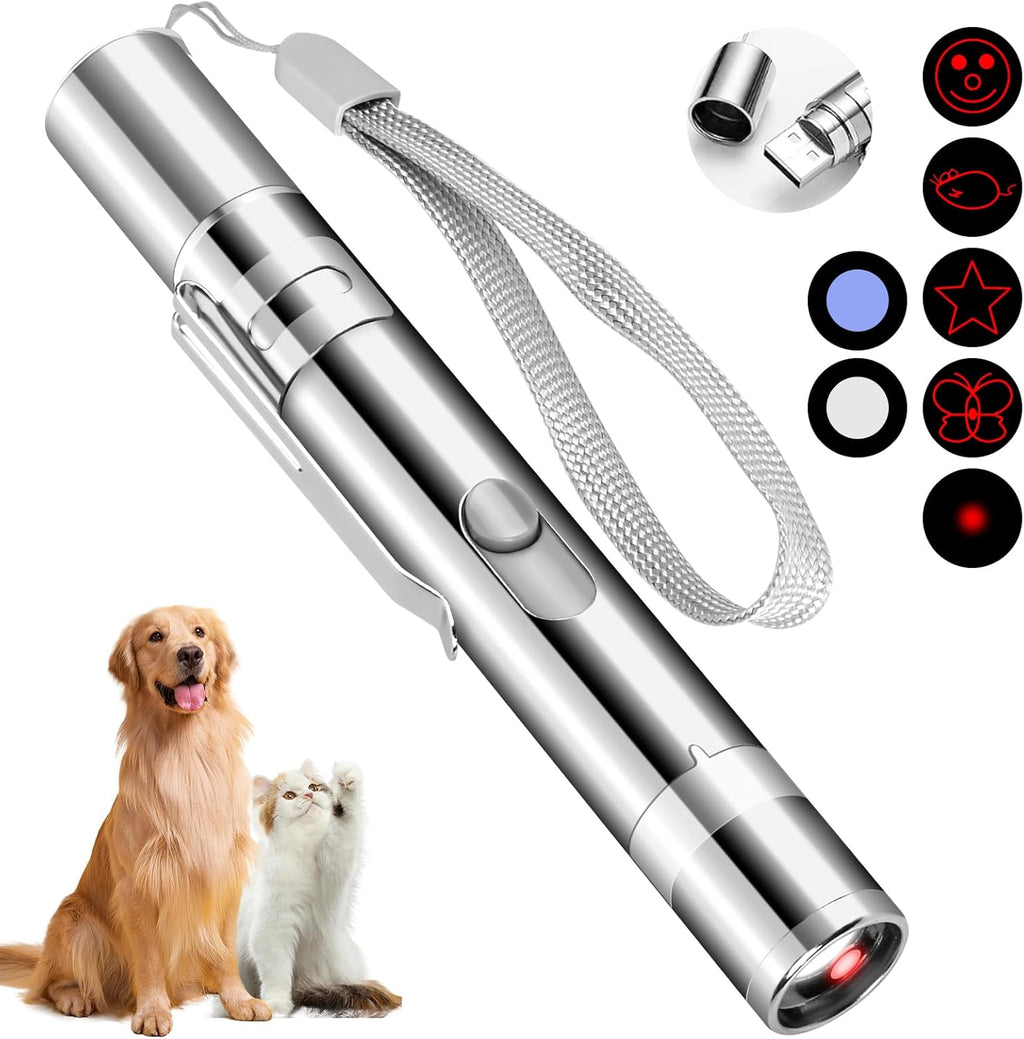 Waputne interactive cat toy front view showing silver stainless steel finish