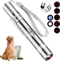 Waputne interactive cat toy front view showing silver stainless steel finish