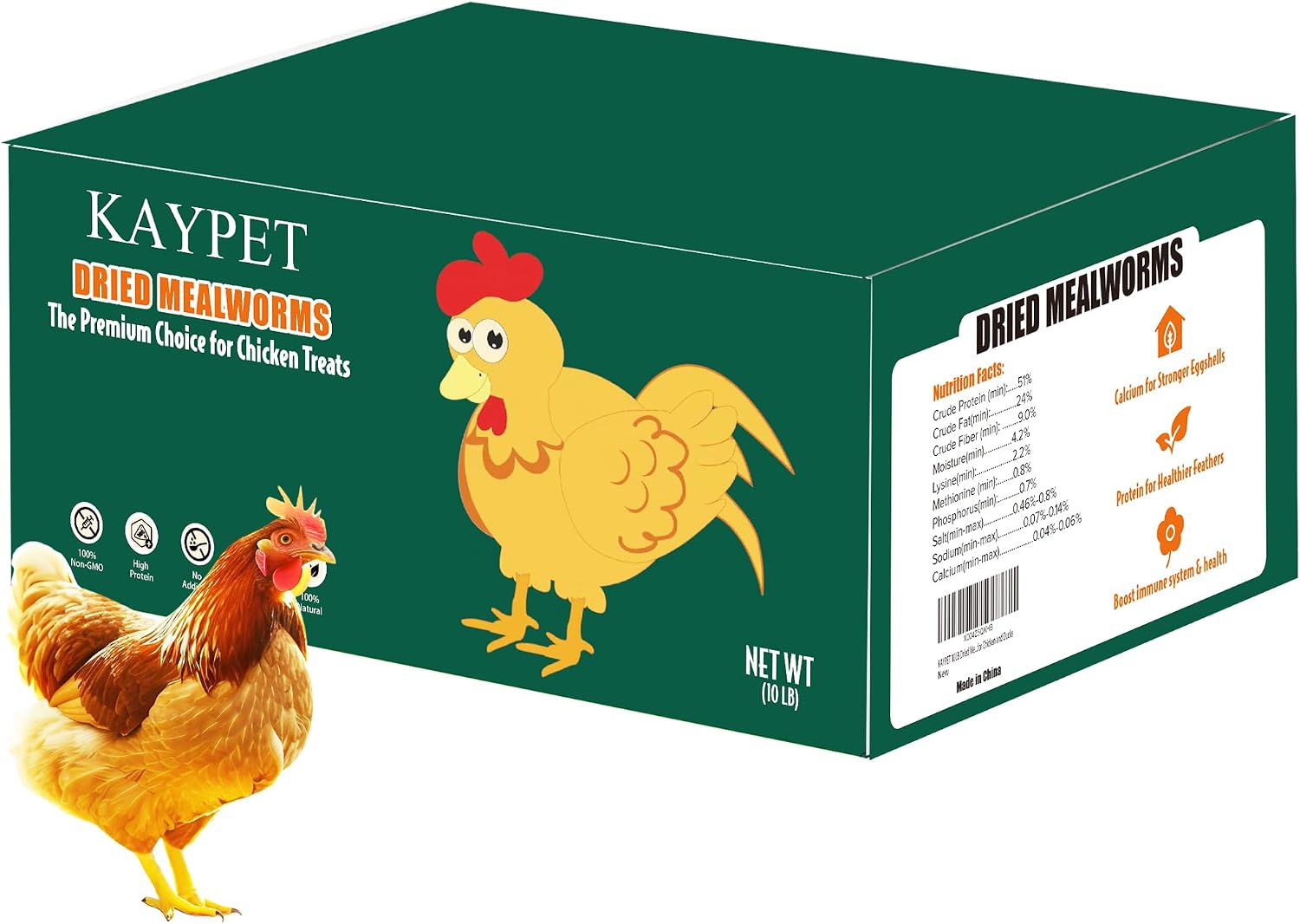 KAYPET HATORTOP dried mealworms 10 pound bag front view