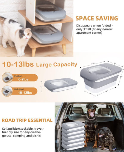 10-13 Lbs Dog Food Stroage Container, Collapsible Dog Food Containers with Airtight Lid, Pet Food Scoop, Pet Food Storage Container Dry Food for Dog, Cat and Other Pets - Image 9