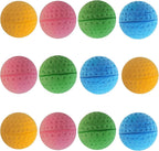 A set of twelve lightweight and non-toxic GINFH soft bouncy balls for pets.
