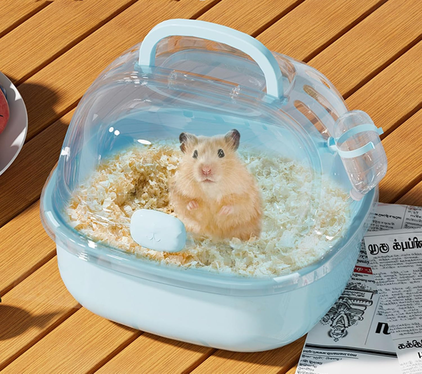 Small Animal Carrier Cage with Water Bottle, Portable Hamster Travel Carrier Carry Case for Small Pets, Gerbils, Mice, Dwarf Hamster (Pink) - Image 5