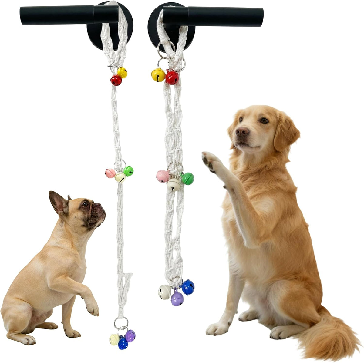Dog Door Bell, Adjustable Rope with 8 Bells for Potty Training,Pink | Length 24-53 inch, Handmade Twisted Rope, Bell Sound & Position Control, for Door Handle Wall Mount - Image 10