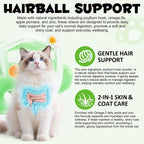 Dual texture crunchy and creamy cat treats for hairball prevention