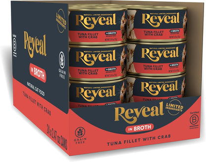 Reveal Natural Wet Cat Food, 24 Count, Grain Free, Limited Ingredient Canned Food for Cats, Tuna Fillet in Broth, 2.47 oz Cans - Image 13