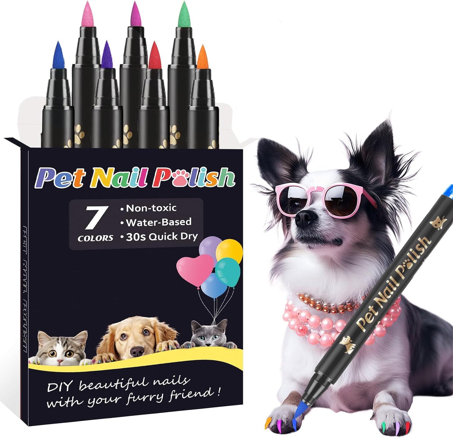 Cheloment non-toxic pet claw polish set packaging