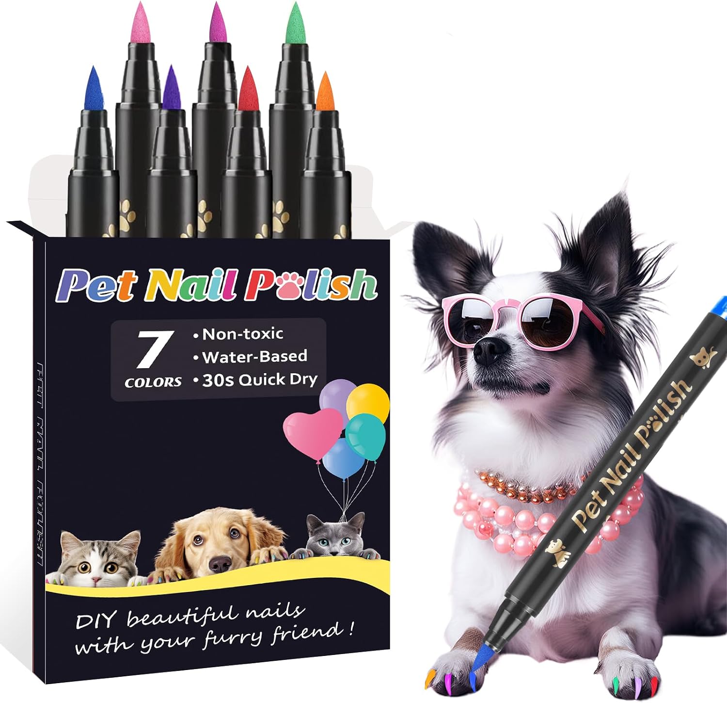 Cheloment non-toxic pet claw polish set packaging