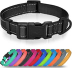 Joytale Dog Collars for Small Dogs, Feather-Light Double-Sided Reflective Nylon Collar for Night Safety, Adjustable Quick-Release for Growing Puppies, Hotpink, S (5/8" Width) - Image 9